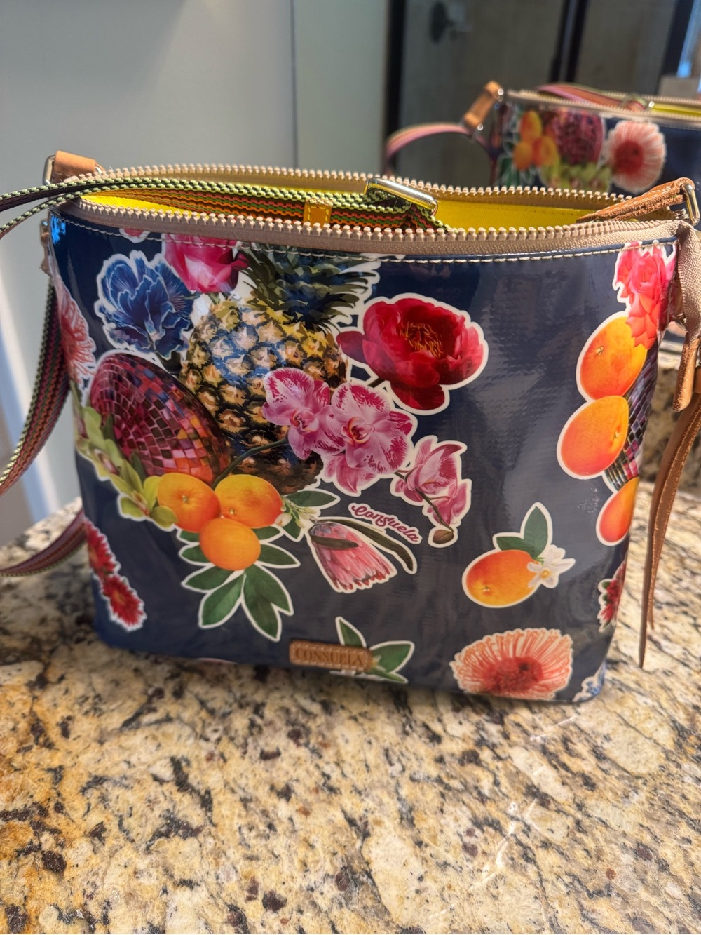 Consuela Navy Floral & Fruit Crossbody with Multicolor Strap - Picture 6 of 6